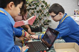 Children using technology for learning purposes
